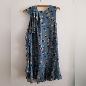 RED Valentino Silk Dress Blue Floral US Sz 4